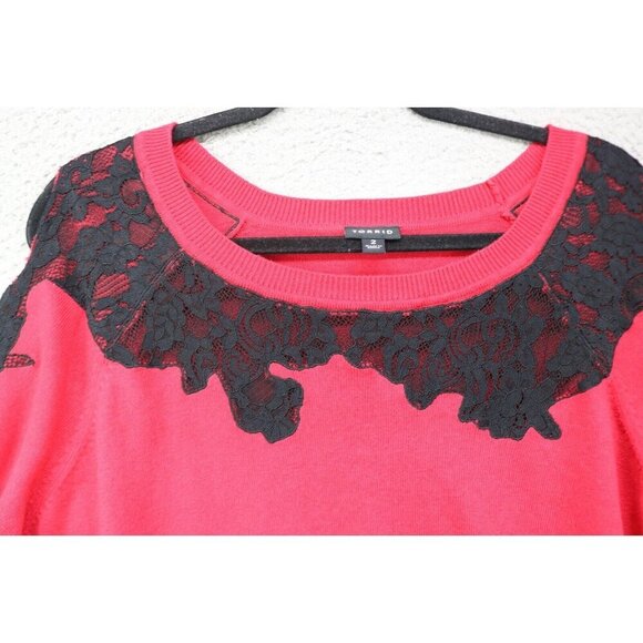 Torrid Long Sleeve Sweater-Cut-Out-Lace-Size 2X-Whimsigoth - Picture 4 of 12
